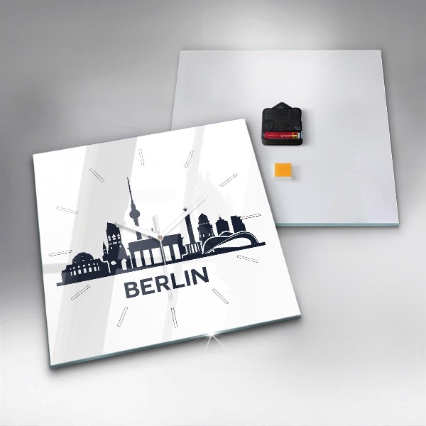 Štvorcové hodiny Ilustrácie mesta Berlín
