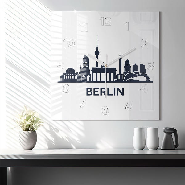 Štvorcové hodiny Ilustrácie mesta Berlín