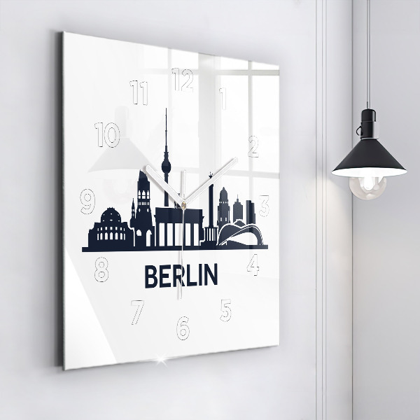 Štvorcové hodiny Ilustrácie mesta Berlín