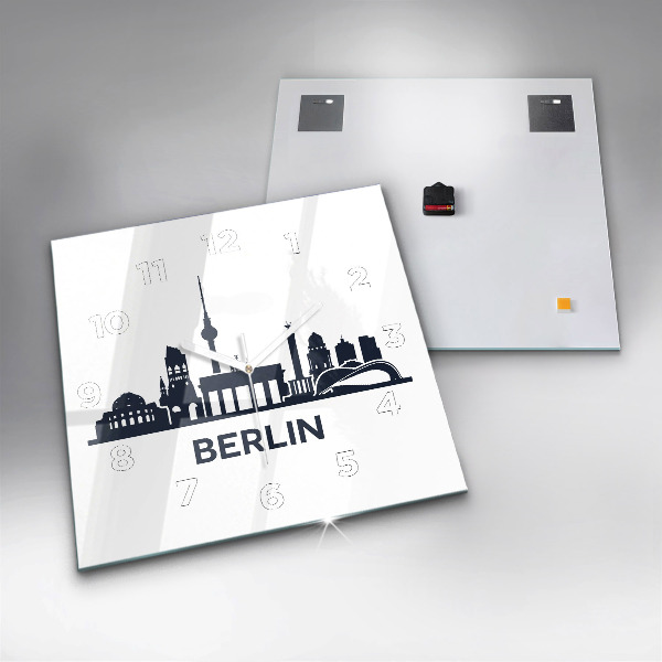 Štvorcové hodiny Ilustrácie mesta Berlín