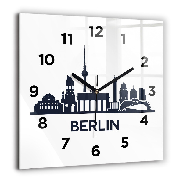 Štvorcové hodiny Ilustrácie mesta Berlín