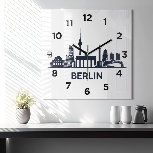 Štvorcové hodiny Ilustrácie mesta Berlín