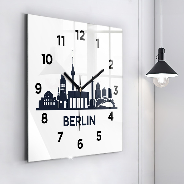 Štvorcové hodiny Ilustrácie mesta Berlín