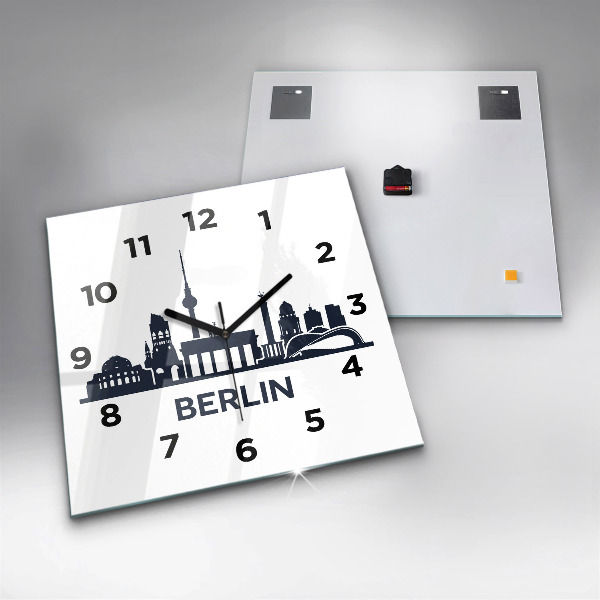 Štvorcové hodiny Ilustrácie mesta Berlín