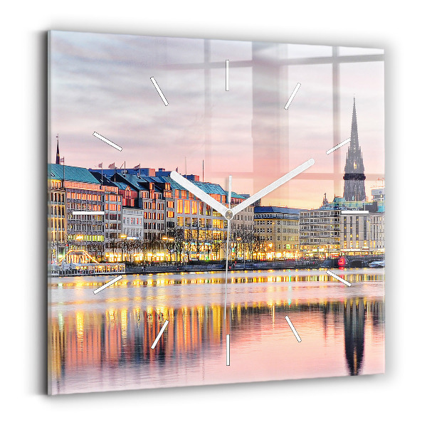 Štvorcové hodiny Alster v Hamburgu