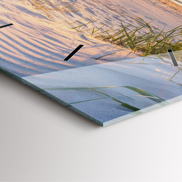 Štvorcové hodiny Západ slnka nad morom