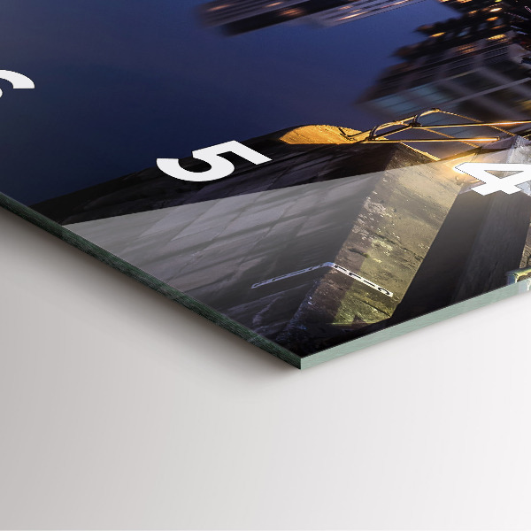 Štvorcové hodiny Mesto v noci osvetlené