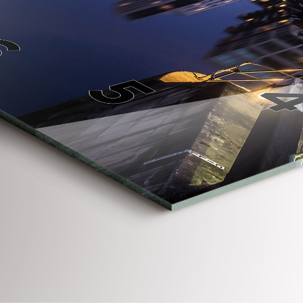 Štvorcové hodiny Mesto v noci osvetlené