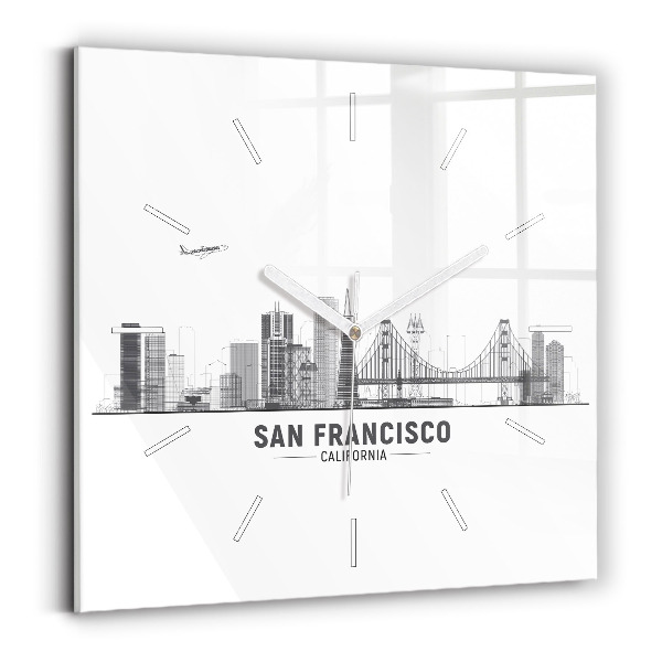 Štvorcové hodiny Panoráma San Francisca