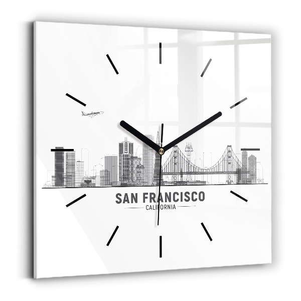 Štvorcové hodiny Panoráma San Francisca