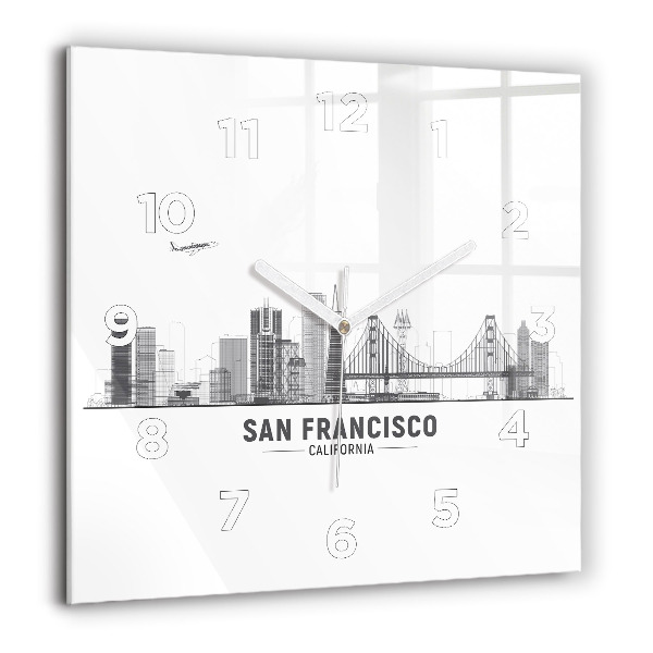 Štvorcové hodiny Panoráma San Francisca