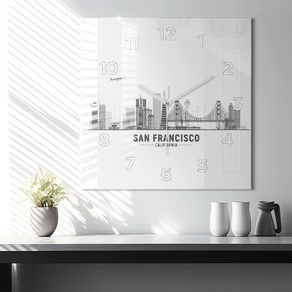 Štvorcové hodiny Panoráma San Francisca