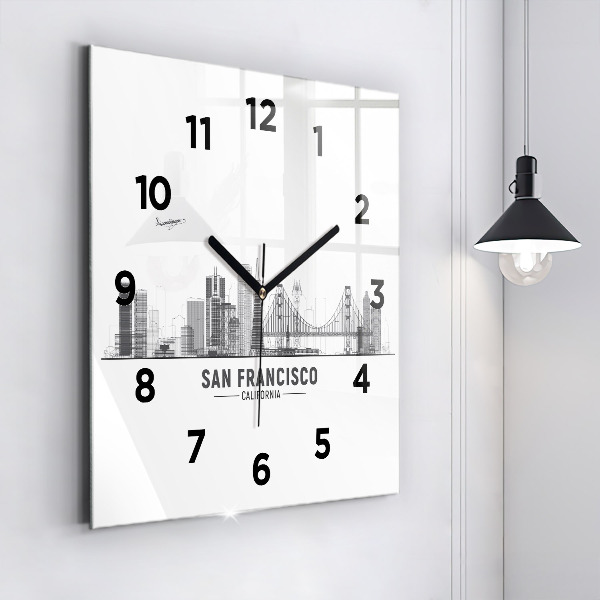 Štvorcové hodiny Panoráma San Francisca