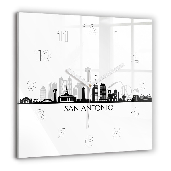 Štvorcové hodiny Mesto San Antonio v Texase