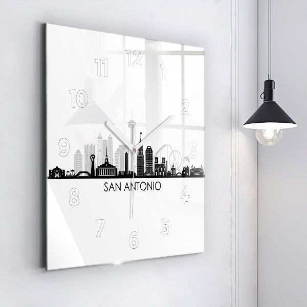 Štvorcové hodiny Mesto San Antonio v Texase