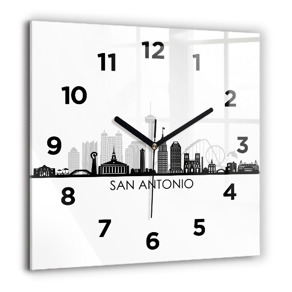 Štvorcové hodiny Mesto San Antonio v Texase