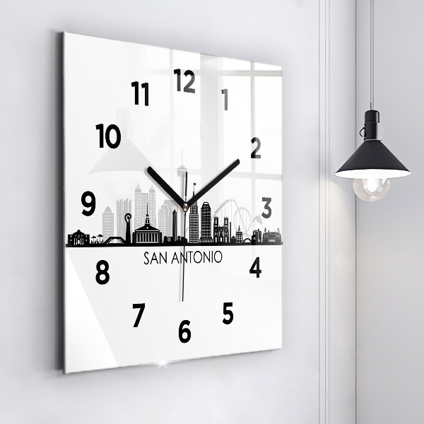 Štvorcové hodiny Mesto San Antonio v Texase
