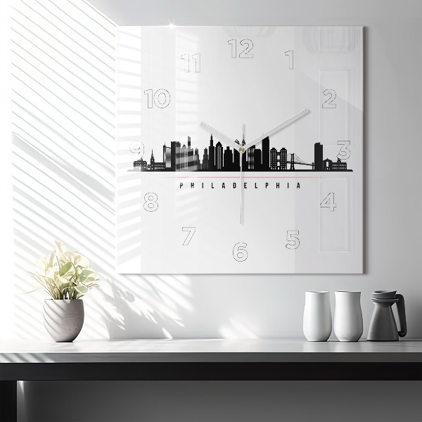 Štvorcové hodiny Ilustrácia z Philadelphie