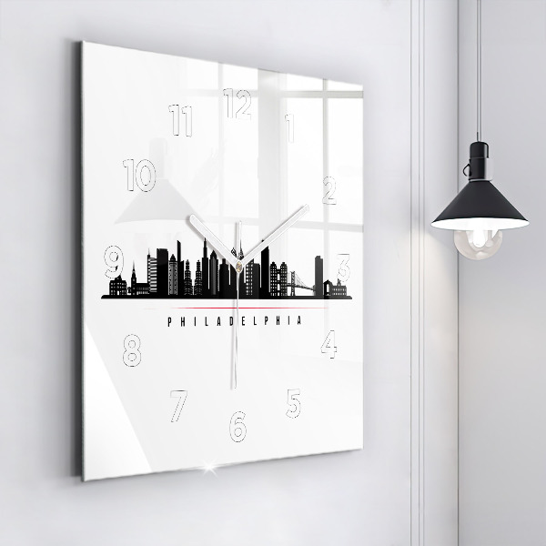 Štvorcové hodiny Ilustrácia z Philadelphie