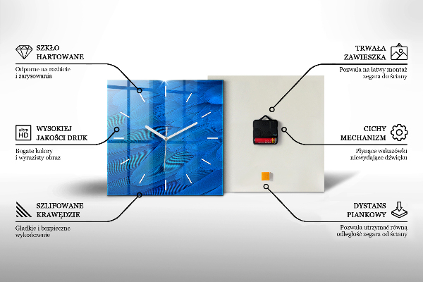 Štvorcové hodiny Farebná Philadelphia