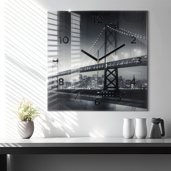 Štvorcové hodiny Most v nočnom San Franciscu