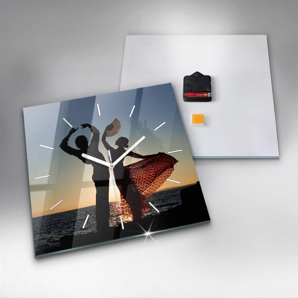 Štvorcové hodiny Španielsky tanec na mori