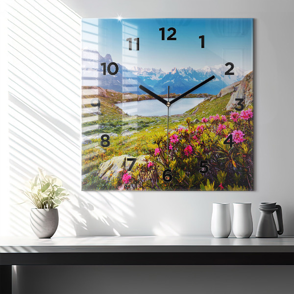 Štvorcové hodiny Ľadovec Mont Blanc Chamonix