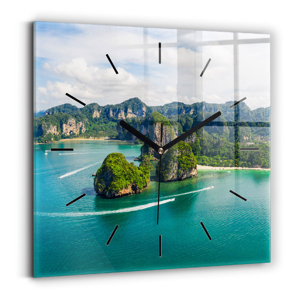 Štvorcové hodiny Ostrov v Thajsku