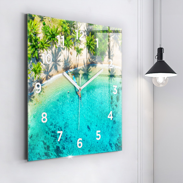 Štvorcové hodiny Tropická pláž Koh Tao