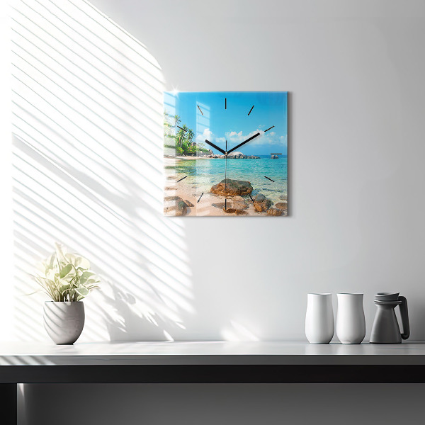 Štvorcové hodiny Krásna pláž v Thajsku