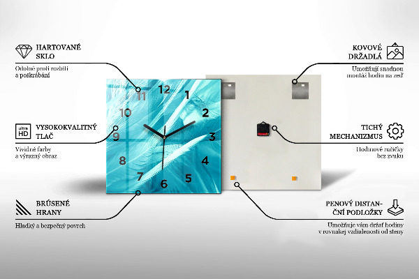 Štvorcové hodiny Krásna pláž v Thajsku