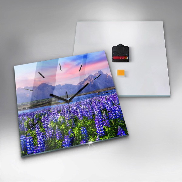 Štvorcové hodiny Pohľad na hory na Islande