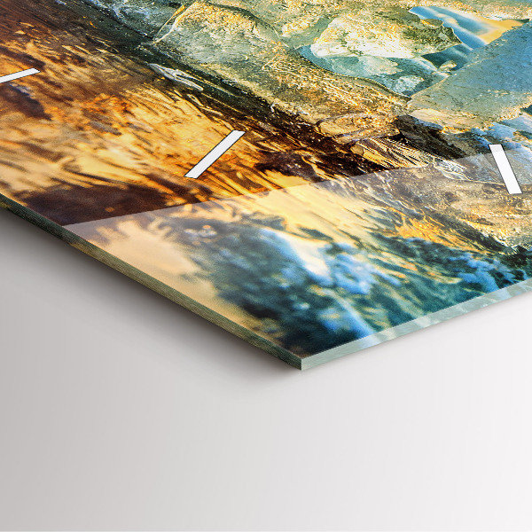 Štvorcové hodiny Hora ľadu a východ slnka