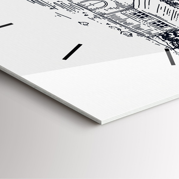 Štvorcové hodiny Kreslené mesto