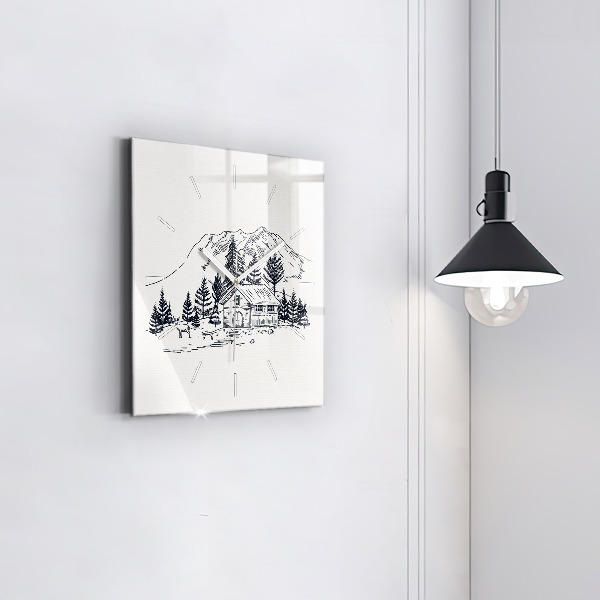 Štvorcové hodiny Kreslené mesto