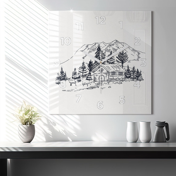 Štvorcové hodiny Kreslené mesto