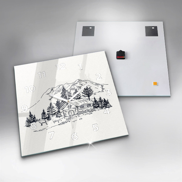 Štvorcové hodiny Kreslené mesto