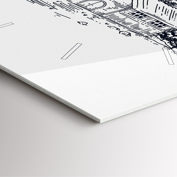 Štvorcové hodiny Kreslené mesto