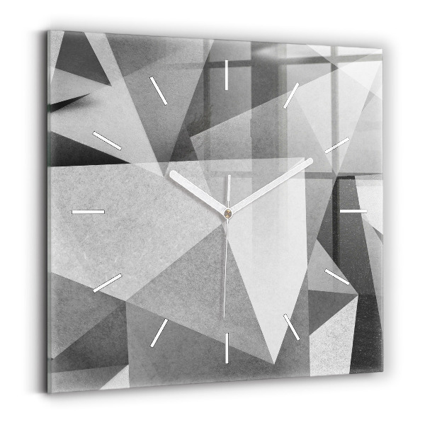 Štvorcové hodiny Šedá geometrická abstrakcia