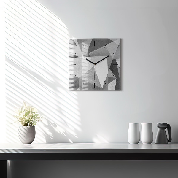 Štvorcové hodiny Šedá geometrická abstrakcia