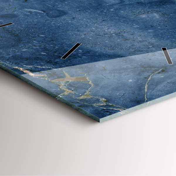 Štvorcové hodiny Textúra modrého mramoru