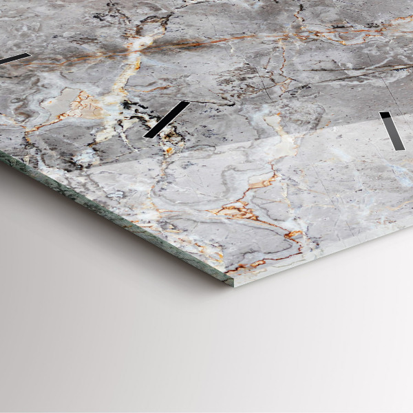 Štvorcové hodiny Šedý žulový mramor