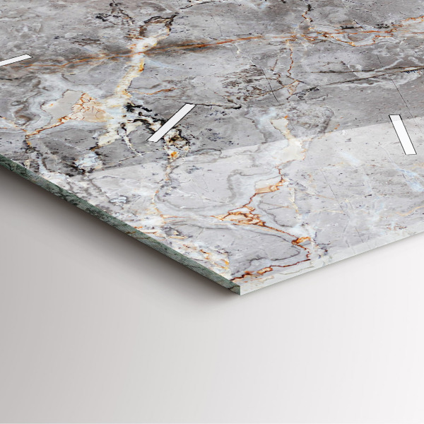 Štvorcové hodiny Šedý žulový mramor