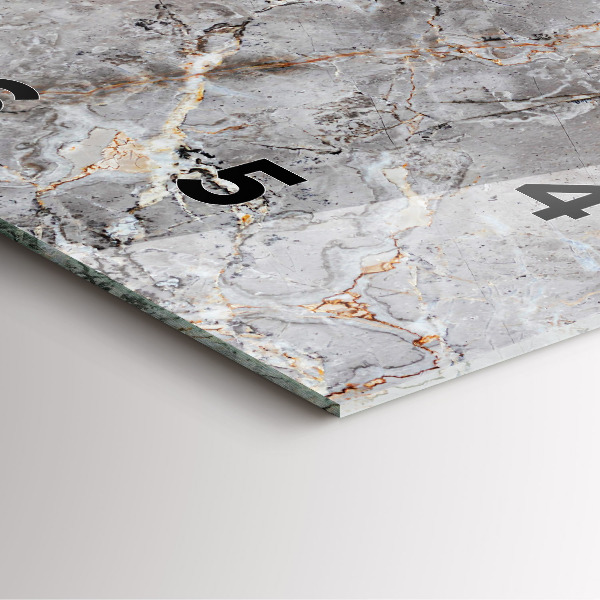 Štvorcové hodiny Šedý žulový mramor