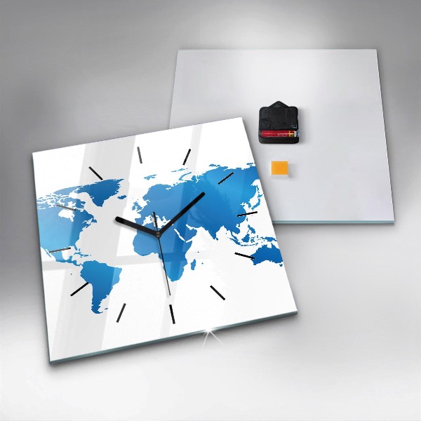 Štvorcové hodiny Mapa sveta