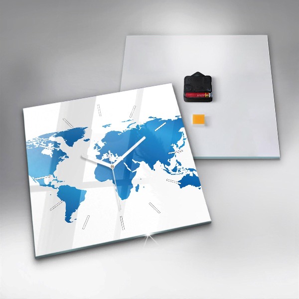 Štvorcové hodiny Mapa sveta