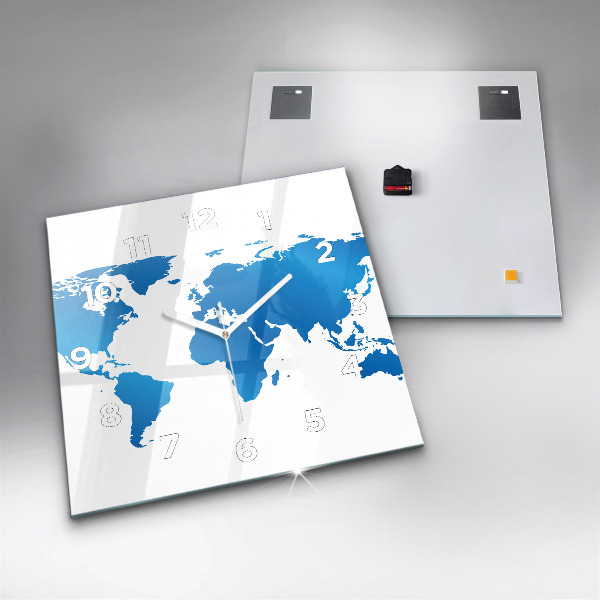 Štvorcové hodiny Mapa sveta