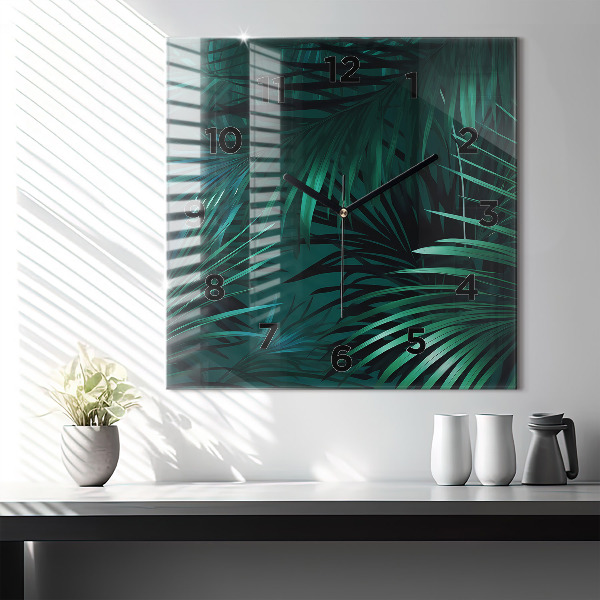 Štvorcové hodiny Tropické listy