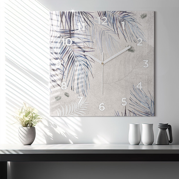 Štvorcové hodiny Palmový list