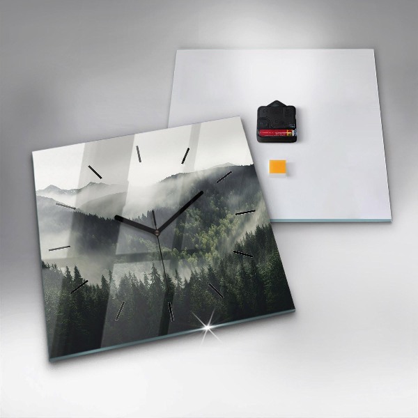 Štvorcové hodiny Lesná krajina